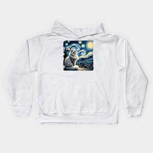 Selkirk Rex Starry Night Inspired - Artistic Cat Kids Hoodie